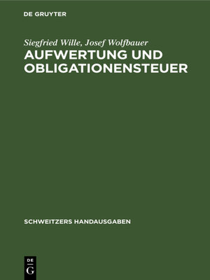 cover image of Aufwertung und Obligationensteuer
